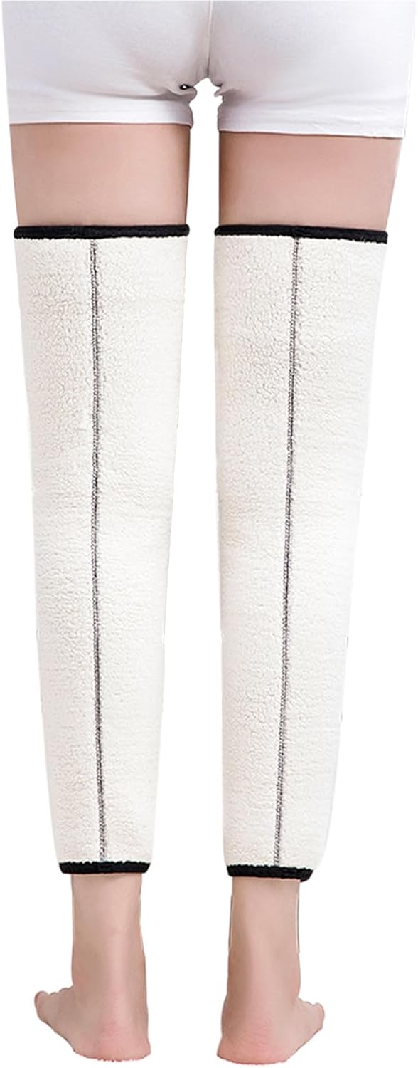 PURFUN Men Women Thick Wool Leg Warmers Winter Thermal Rheumatic Arthritis Ski Cycling Knee Braces Leg Sleeves Wraps Support