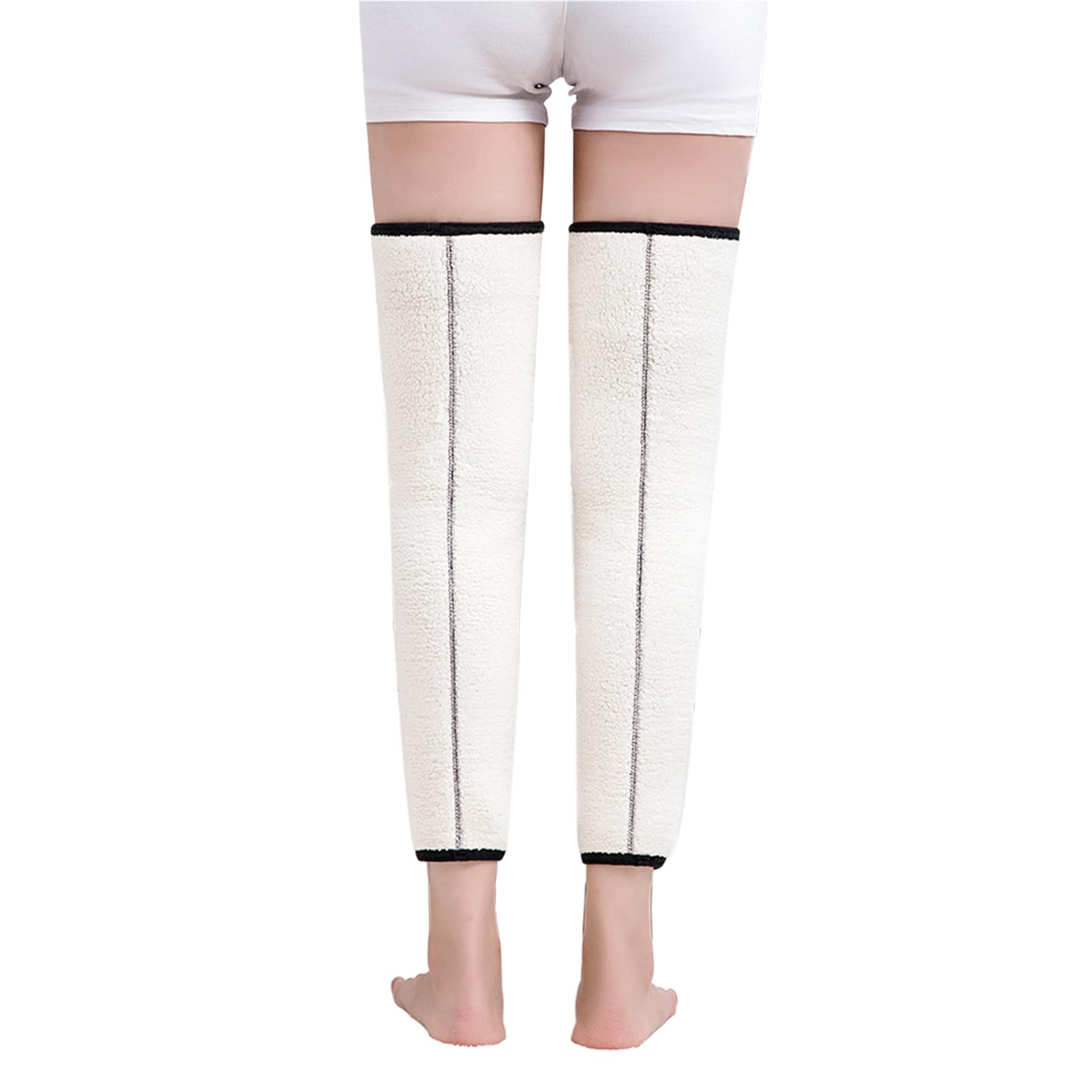 JIAHG Genouillères Thermiques en Peluche Femmes Jambières Longues d'Hiver Doux Épais Chaud Guêtres pour Cyclisme Camping Randonnée Ski et Neige Protège-genoux Coupe-vent et Anti-froid
