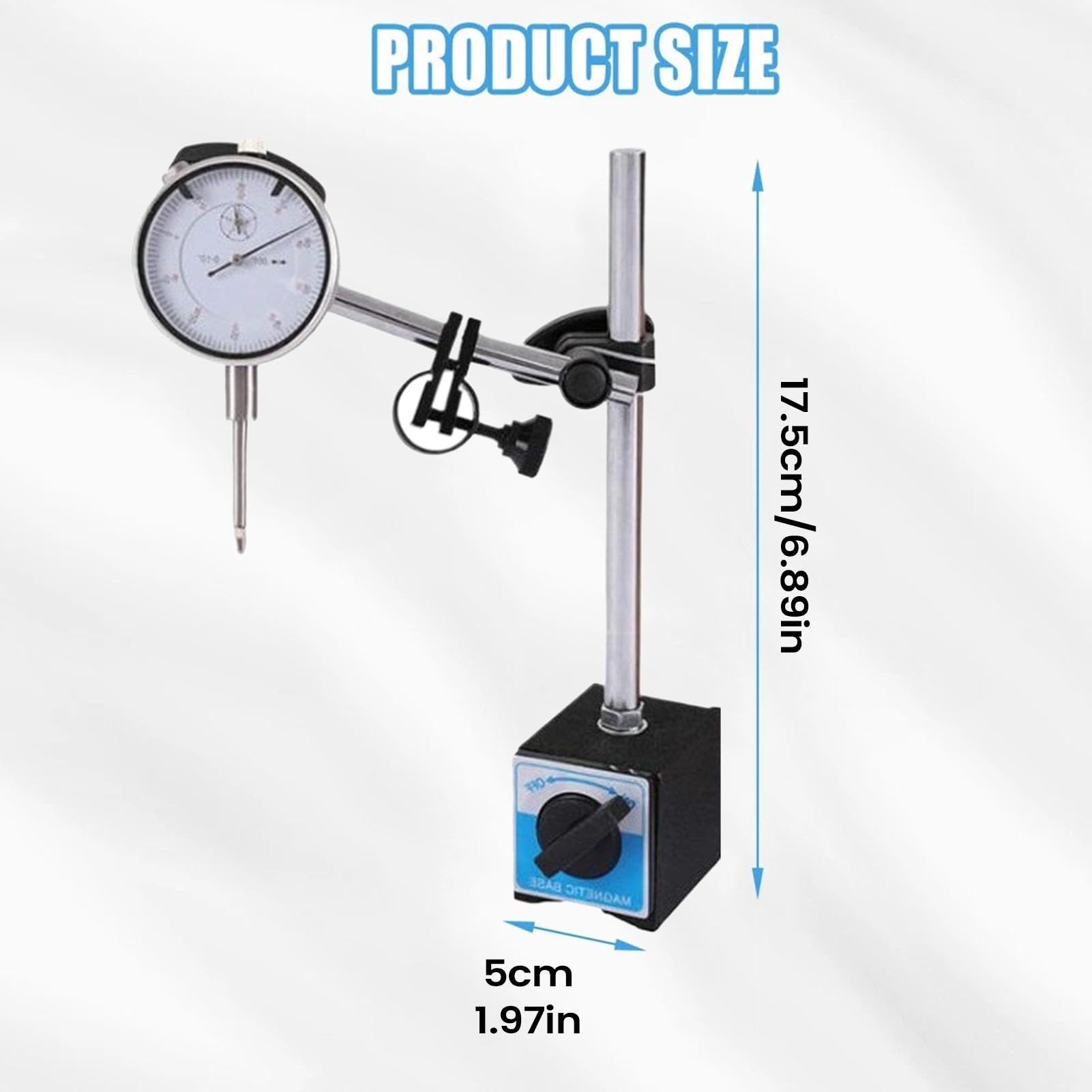 Indicador de Cuadrante De 0 a 25,4 mm Base Magnética Herramienta de | Indicadores de Cuadrante para Laboratorio, Torno, Taller, Carpintería, Coche, Automóvil e Impresora