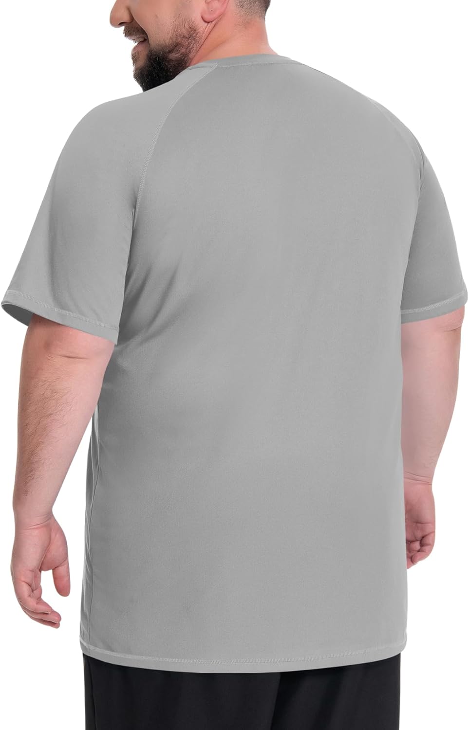 Mens Big and Tall Swim Shirt UPF 50+ Rash Guard Sun Protection Short Sleeve Quick Dry Fishing T-Shirt(2XL-8XL)