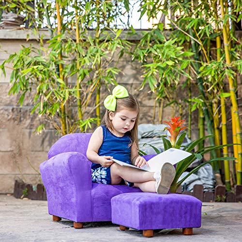 KEET Roundy Child Size Chair with Microsuede Ottoman, Lavender, Ages 2-5 years - Thumbnail 2