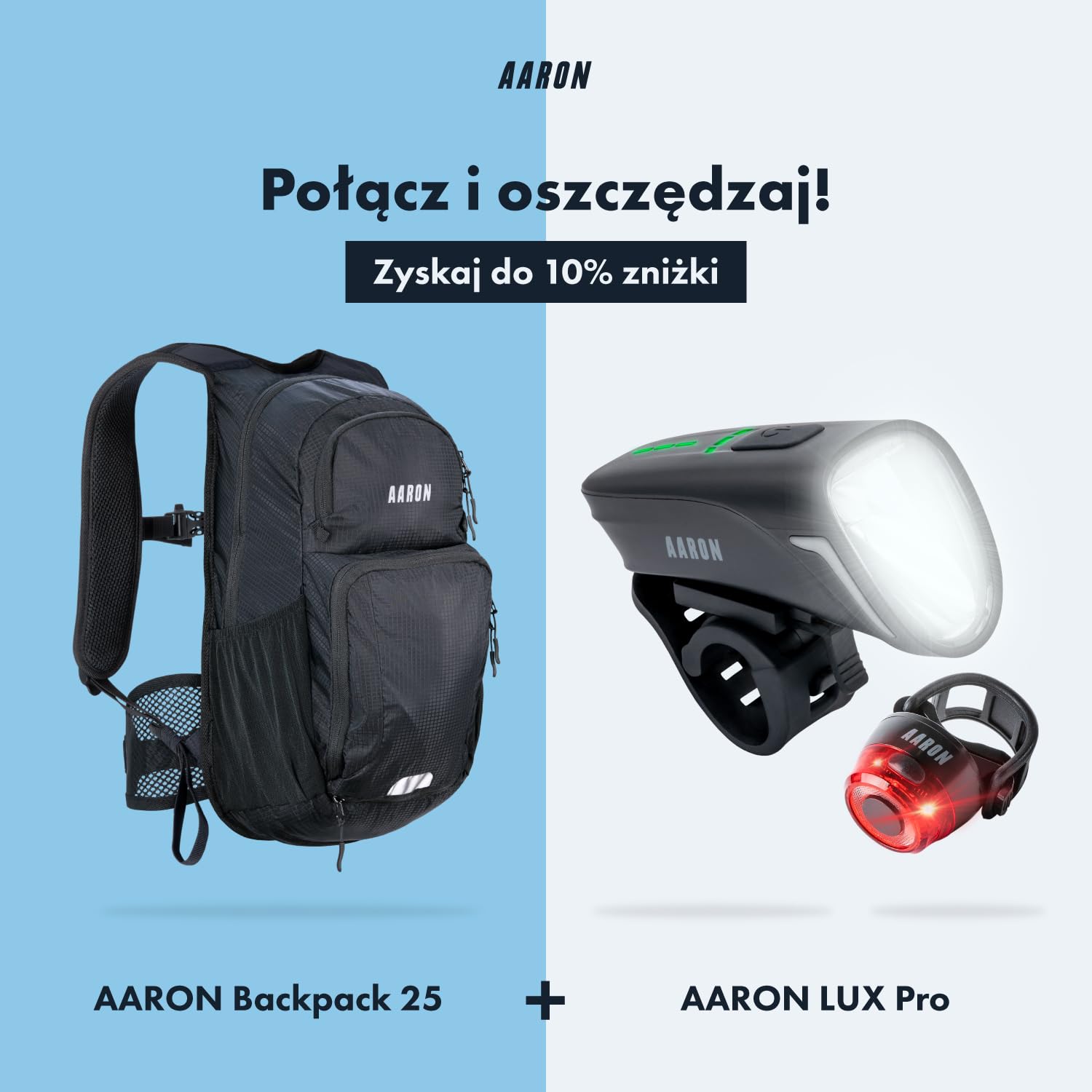 AARON Plecak rowerowy i plecak turystyczny, 8 l lub 25 l, plecak rowerowy, wodoszczelny, z ochroną przed deszczem, mały plecak narciarski, dla kobiet i mężczyzn