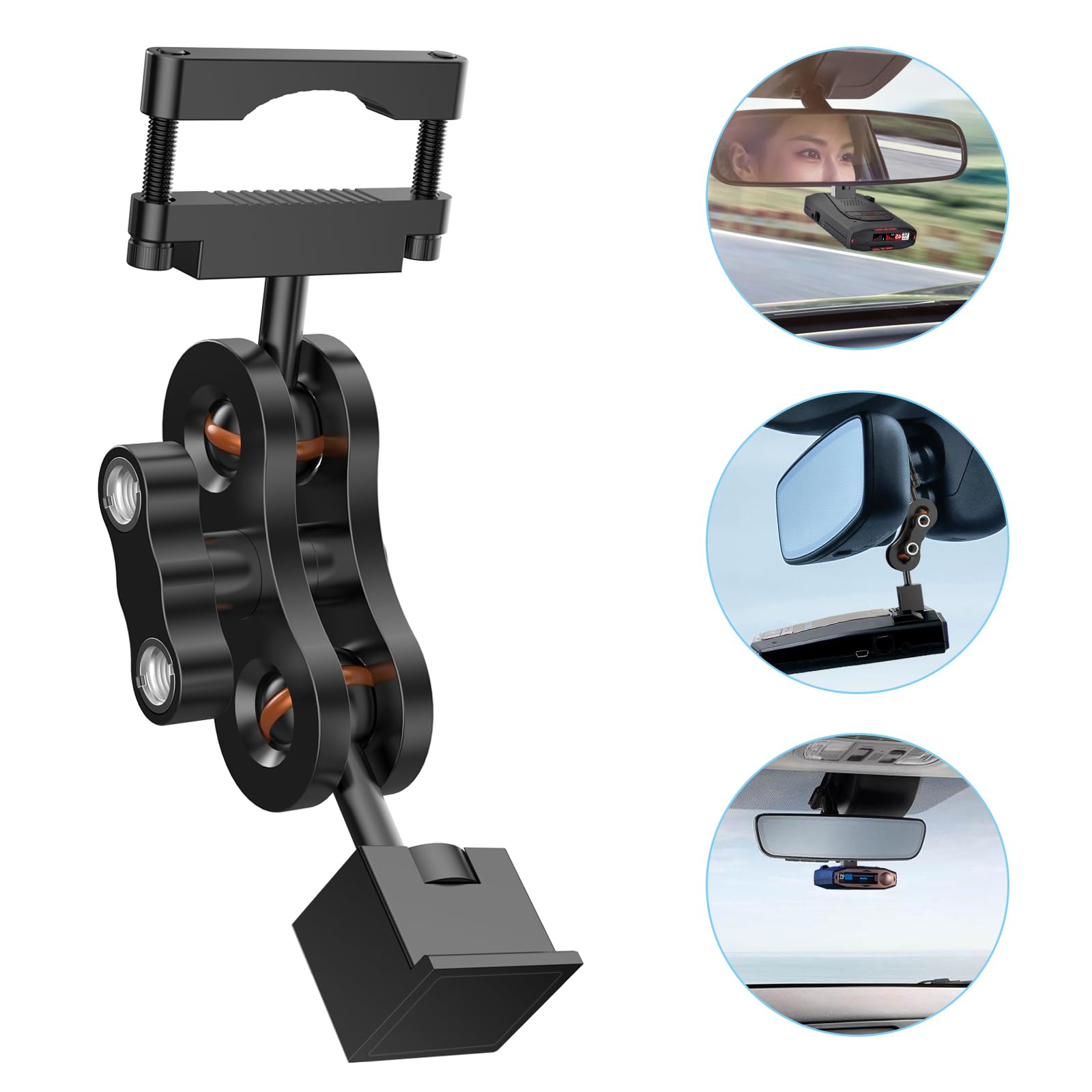 Radar Detector Mount Rearview Mirror Bracket,Car Truck Mirror Radar Mount Bracket,Aluminum Rearview Mirror Rod Mount (for Escort Max360c Max 3 Max 4 Max 360 MKII IX IXc Radar,w/EZ Magnet Connection)