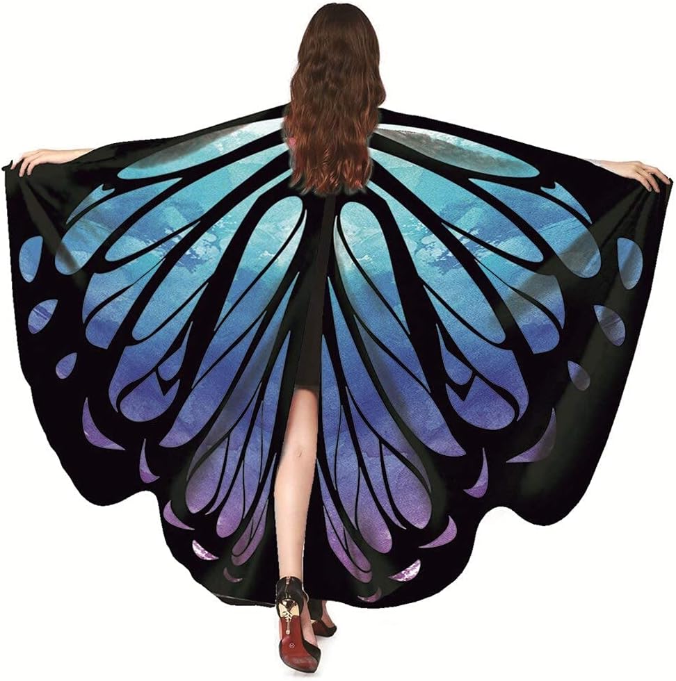 [WDFWORD] ハロウィン マント 蝶の羽根妖精衣装 スカーフ ショール レディース 蝶柄 ショール バタフライショール 肩マント コスプレ衣装 コスチューム ダンス