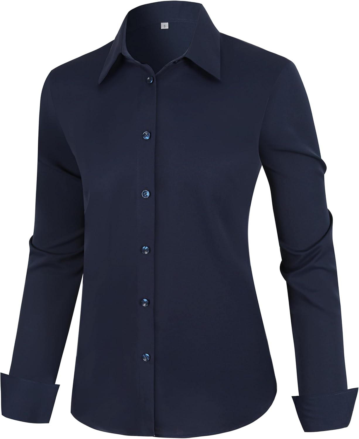 Women's Button Down Shirts Long Sleeve Basic Classic Soft Shirt Collared Fashion Dressy Casual Blouses - Image 2