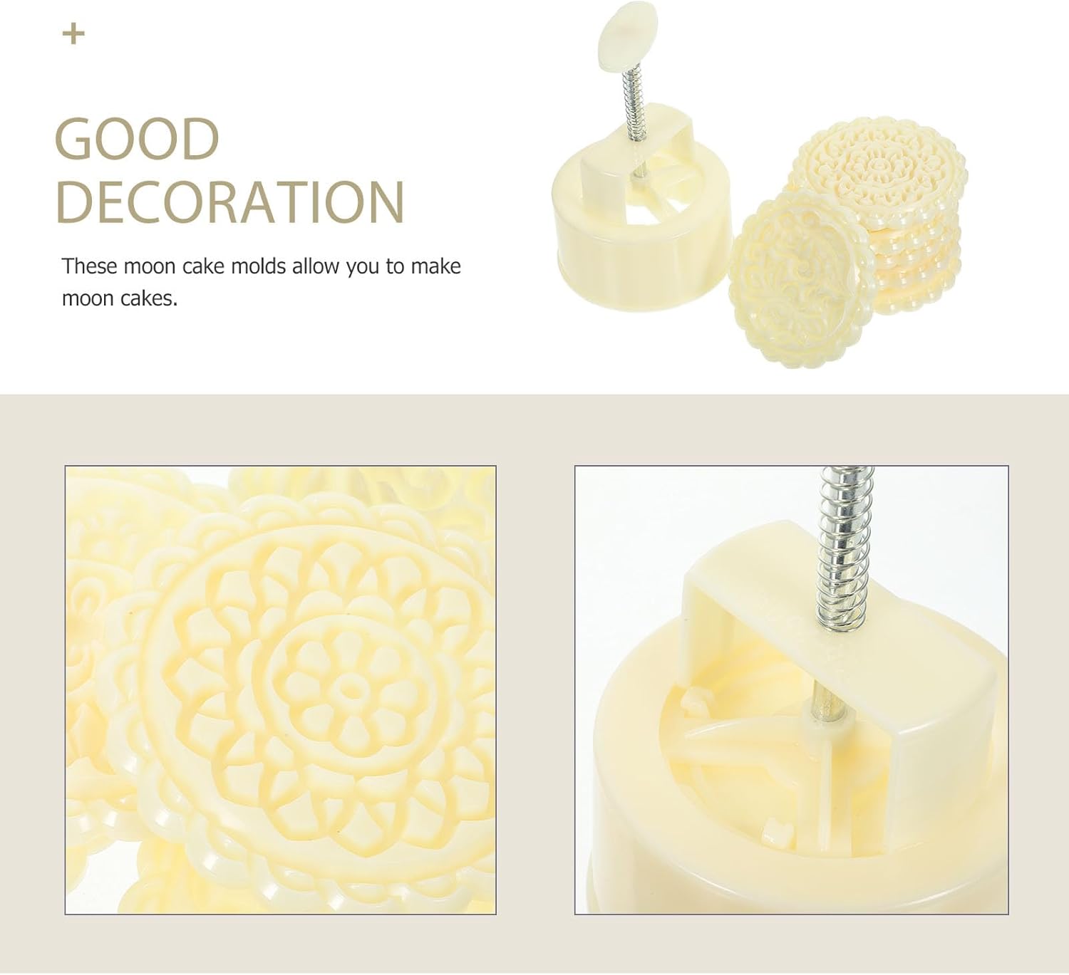 Kichvoe 1set Moon Cake Mold Press Mold for Baking Creative Mid- Bean Cake Molder Easy Release Material for Home Use - Image 9