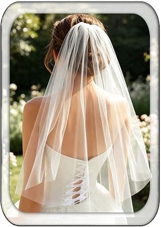 Wedding Veils Women Short Elbow Length Bridal Soft Veil with Comb