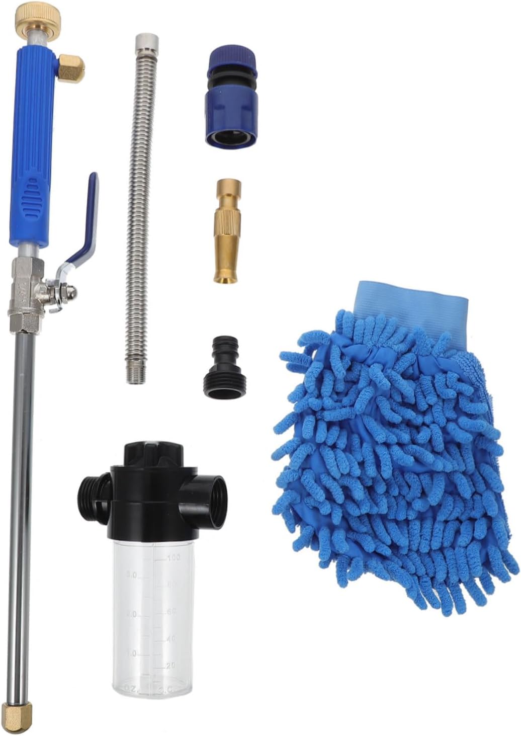 High Pressure Washer Cleaning Kit Durable Auto Washing Supplies with Garden Sprayer Wand and Towel Blue Easy to Use Labor-saving Design for Car and Outdoor Cleaning