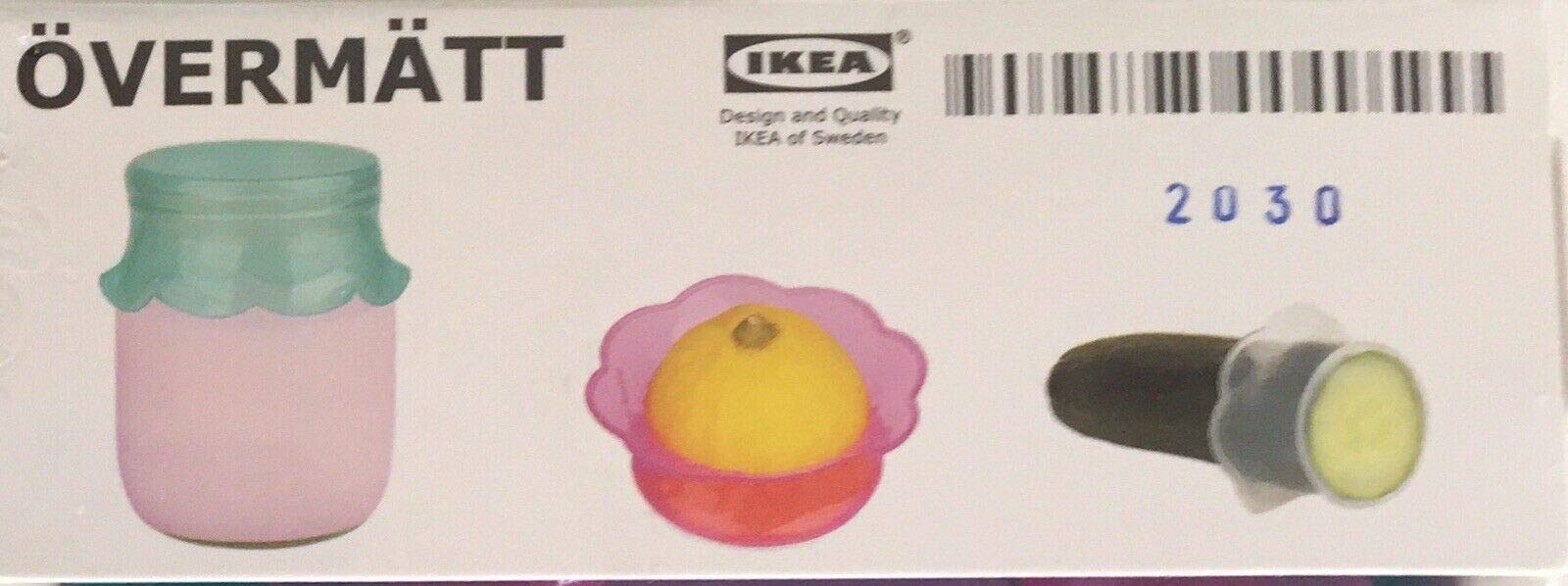 Ikea OVERMATT Silikon Gıda Kapakları, 3'lü Set, Çok Renkli