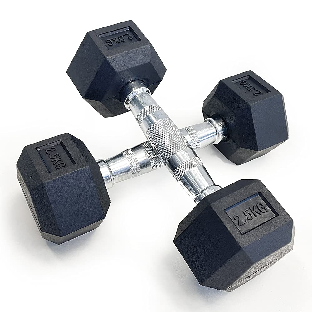 Neo-Fit2 x 2.5kg Pair Set Hex Dumbbells Weights for Gym Exercise Workout
