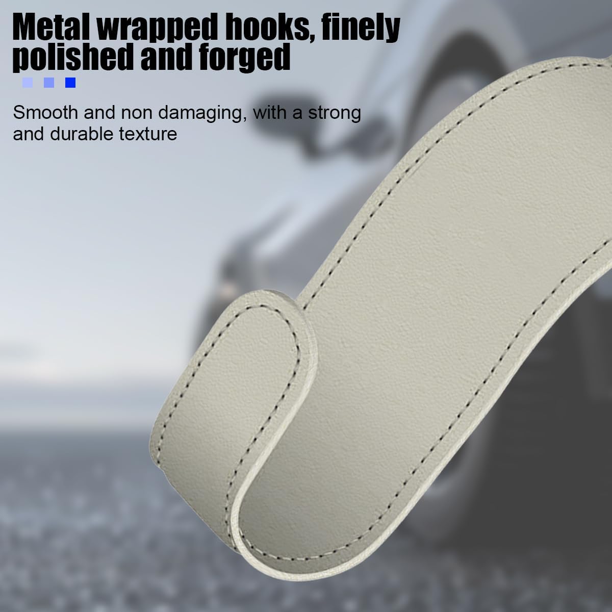 Bittwee Car Co-Pilot Glovebox Hooks, 4PCS Anti-Scratch Vehicle Passenger Seat Storage Hanger for Handbag Purse Umbrellas, Auto Interior Organizer, Universal for SUV Sedan Truck (Beige)