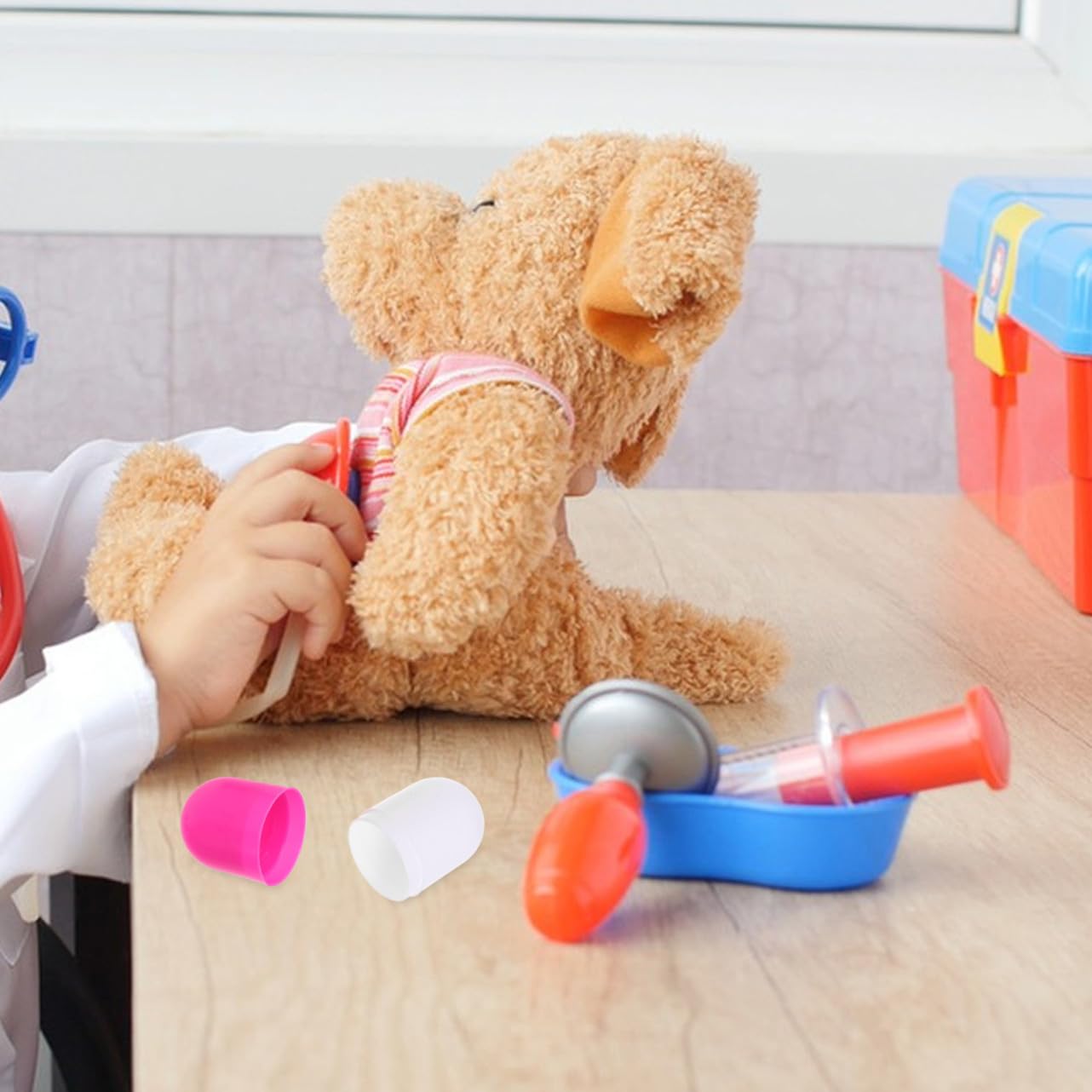 Abaodam 30 Piezas Simulación Juguetes Médicos para rol Educativo para Rosa para Aprender Profesión Doctor Regalo Cumpleaños Niñas