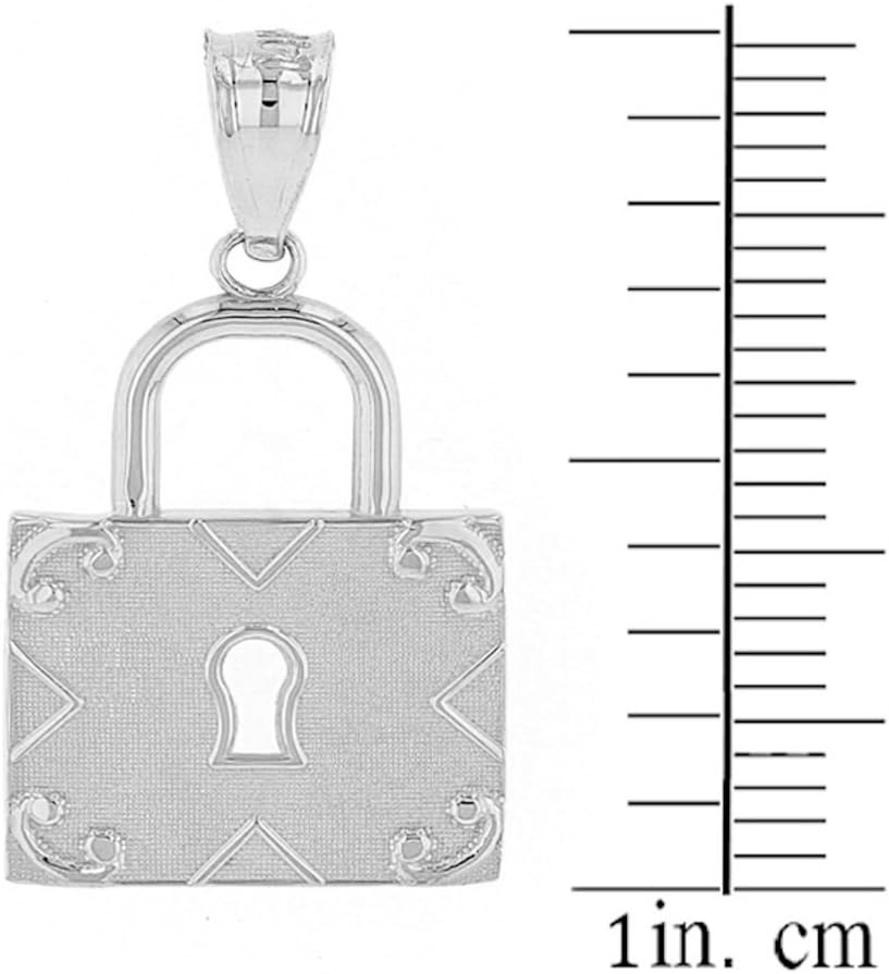 Fine 925 Sterling Silver Swirl Square Padlock Charm Pendant - Image 2