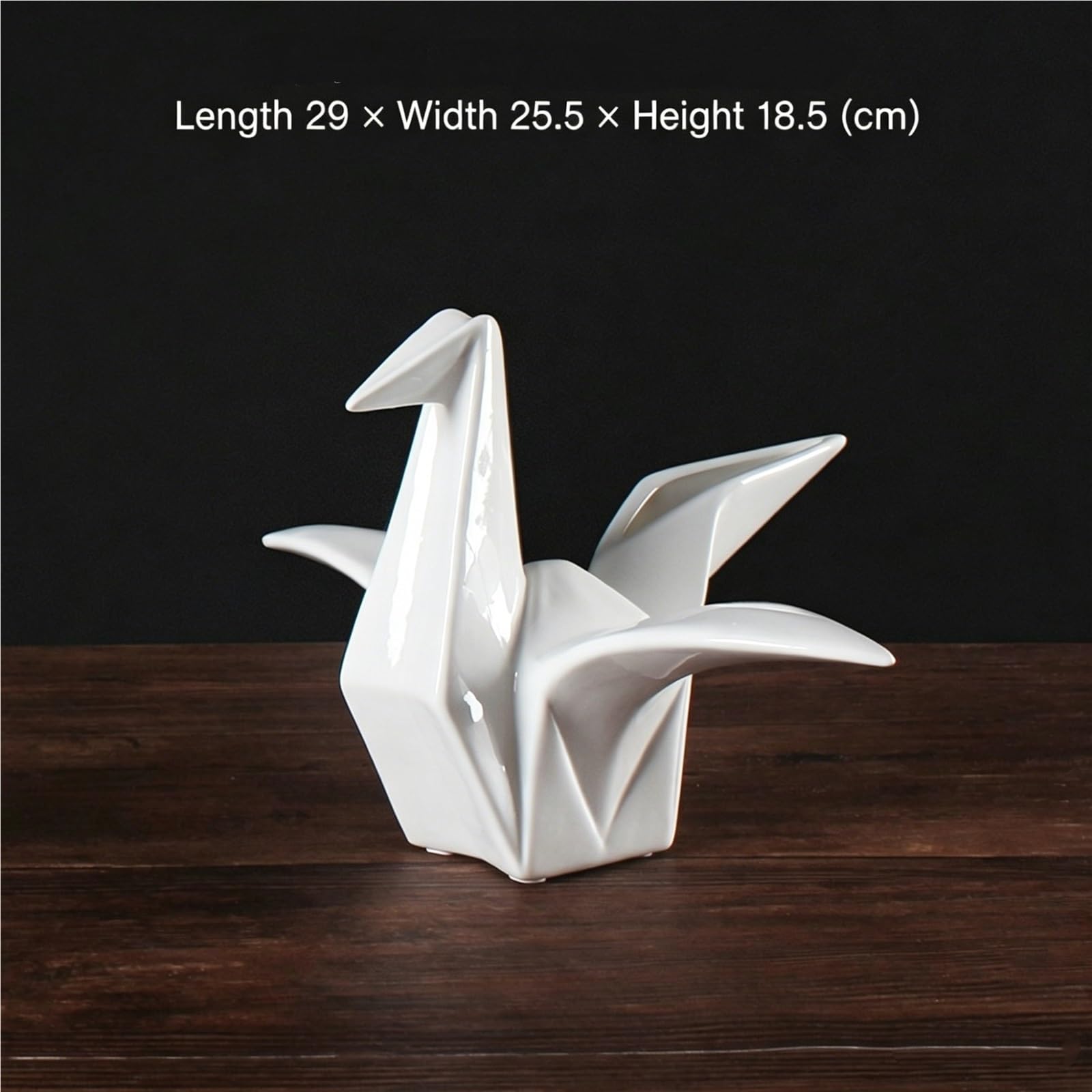 Figurki na biurko ceramiczne origami żuraw figurka statuetka ręcznie wykonana w kształcie do dekoracji domu akcenty wystroju domu (L)