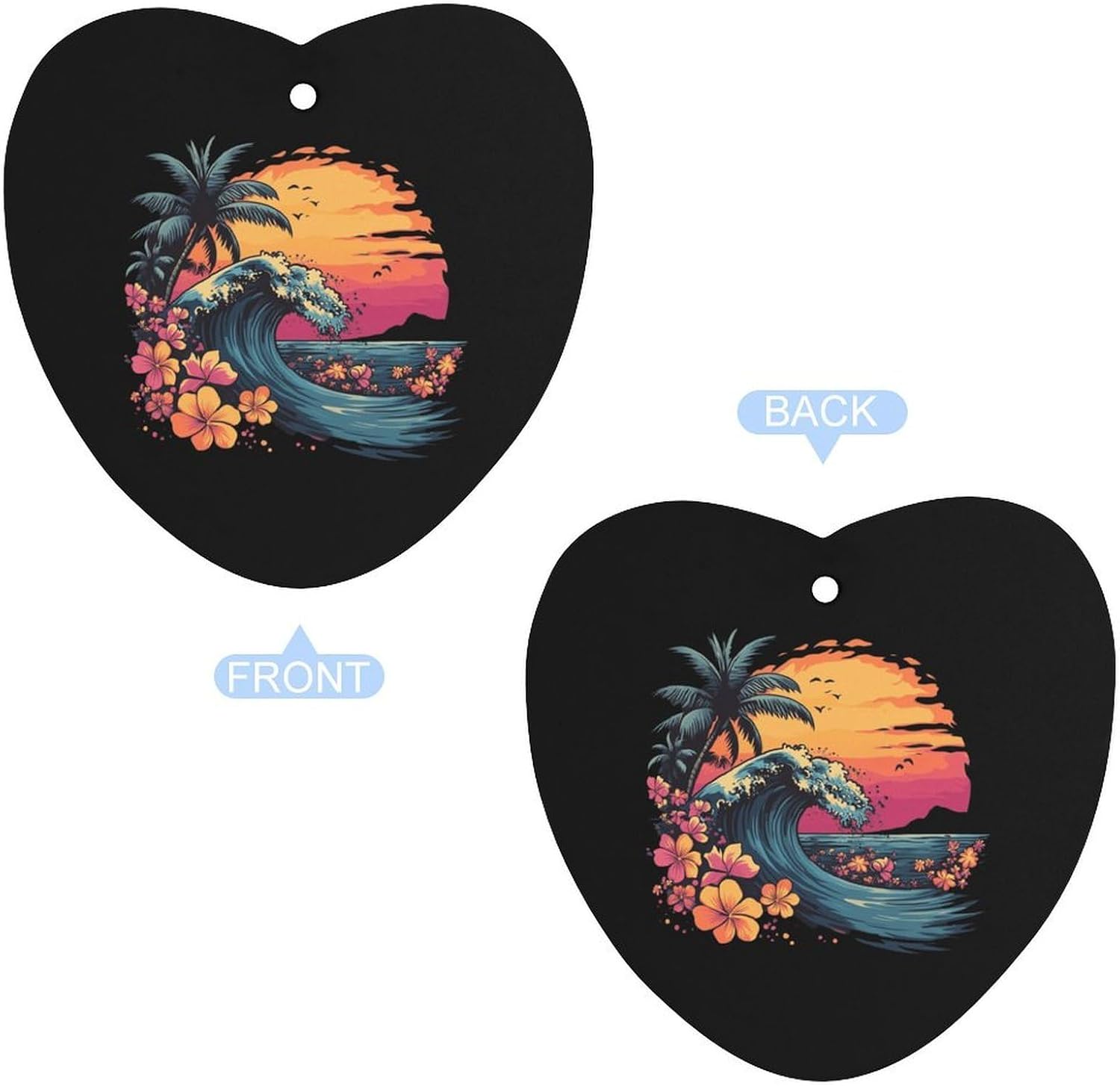 Hawaii Flowers Wave Palm Trees Car Air Freshener Hanging Car Scent Cards Decor Interior Accessories