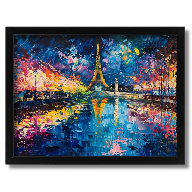 Maxi poster Tour Eiffel impression sur toile style peinture à l'huile