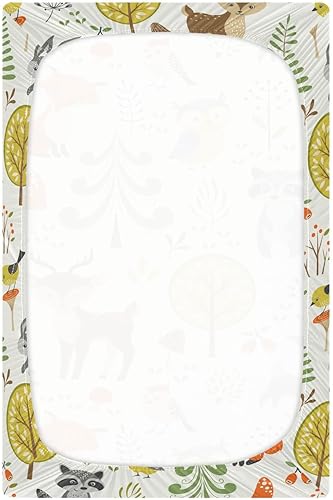 Miniatura 3 de Sábanas de cuna de animales del bosque de verano para niños y niñas, súper suaves, mini sábana bajera ajustable para cuna estándar y de niño
