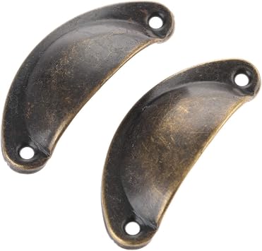 Cabinet Drawer Handle 5Pcs Antique Furniture Kitchen Drawer Cabinet Door Knobs Cupboard Antique Brass Shell Pull Handles Furniture Hardware with Screw