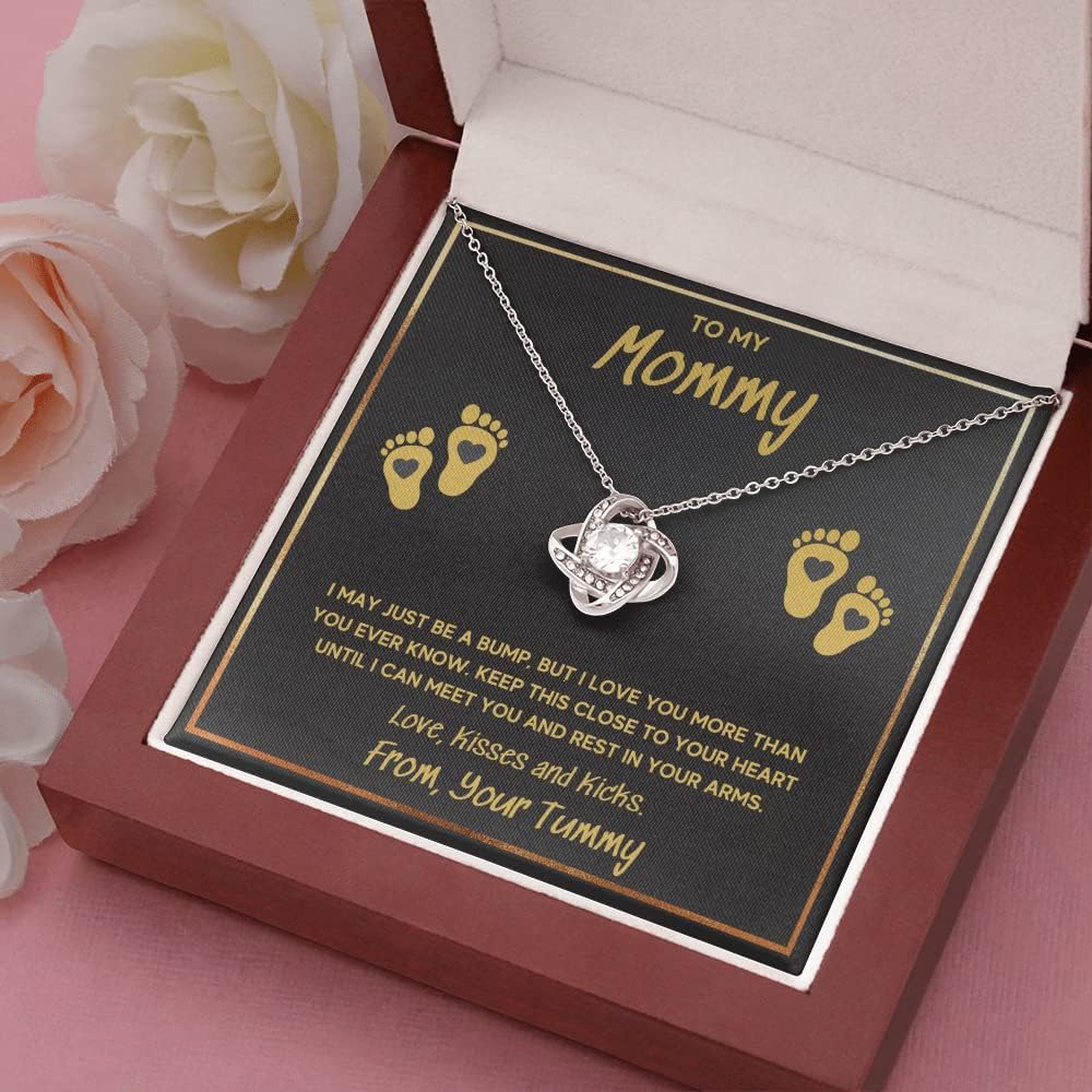 Baby Feet Jewelry Necklace, Mommy To Be Gifts For 1st Time Mom, To My Mommy Necklace Baby Bump, Gifts For Pregnant Women Mom To Be