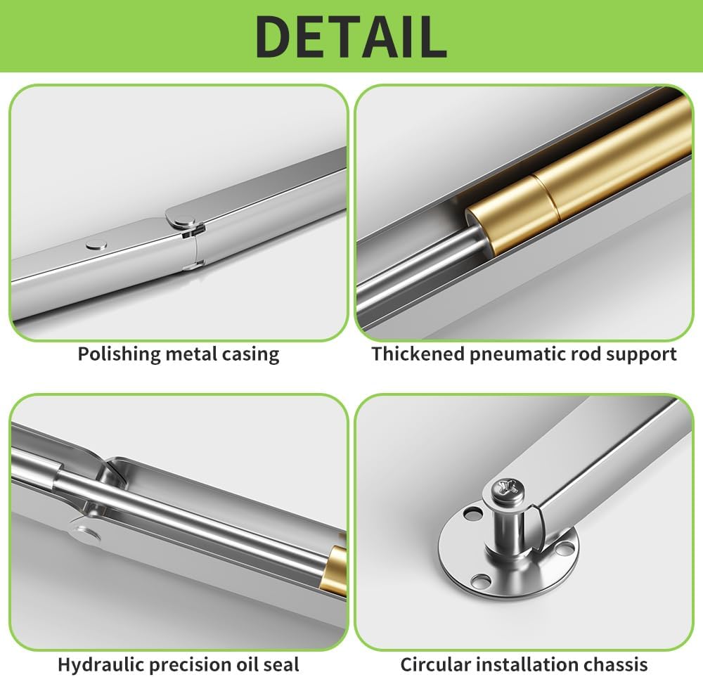 Lid Support Hinge Soft Close Toy Box Hinges Heavy Duty Hydraulic Hinges for Wooden Box Toy Boxes Beds and Heavy Lid, Toolbox and Basement Floor Door 2 PCS (100N)