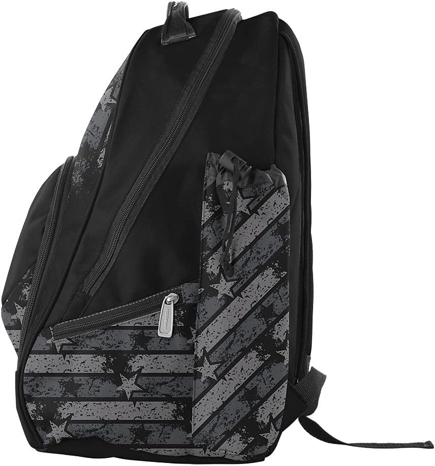 Boombah Tyro Baseball/Softball Bat Backpack - 20" x 15" x 10" - USA Freedom Black Ops Black/Charcoal