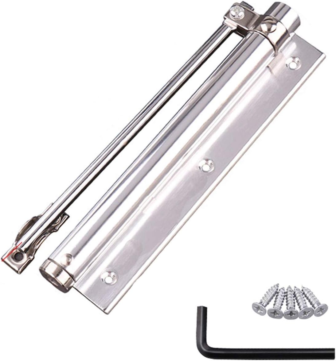 Hinge, DIY Aluminum Alloy Door Closer,Adjustable Force,Automatic Door Closing Device,Pulley Silent Suitable for Many Types of Doors(Champagne Gold), QPWY787870