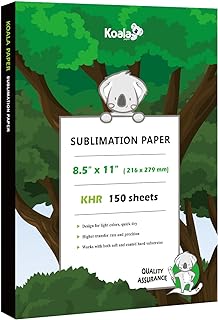 Koala Sublimation Paper 150 sheets 8.5x11 inches for Heat Transfer DIY Gift Compatible with Inkjet Sublimation Printer 105gsm