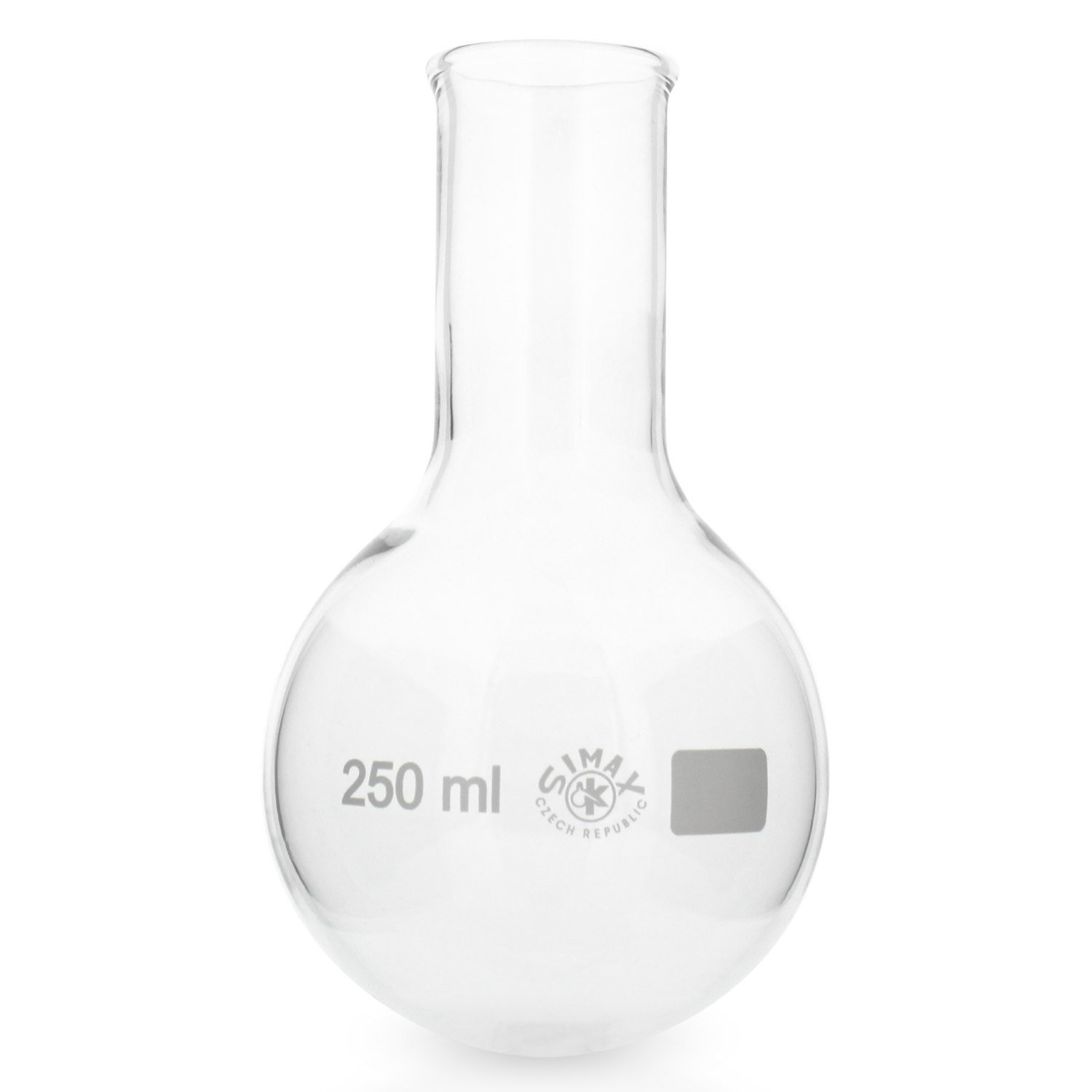 6x Rundkolben Enghals 250ml aus hitzefestem Borosilikatglas 3.3 (Laborglas)