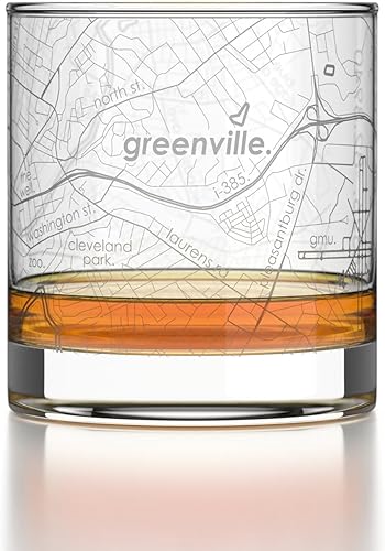Vista 80 de Well Told Vaso grabado de Washington DC Map Rocks, vidrio de whisky antiguo (11 onzas, transparente), regalo para los amantes del whisky 147-Claro