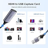 Vista 5 de UGREEN Full HD 1080P Capture Card 4K HDMI to USB 2.0 HDMI Video Capture Card USB-A/USB-C Audio Recording for Gaming, Streaming, Teaching Compatible