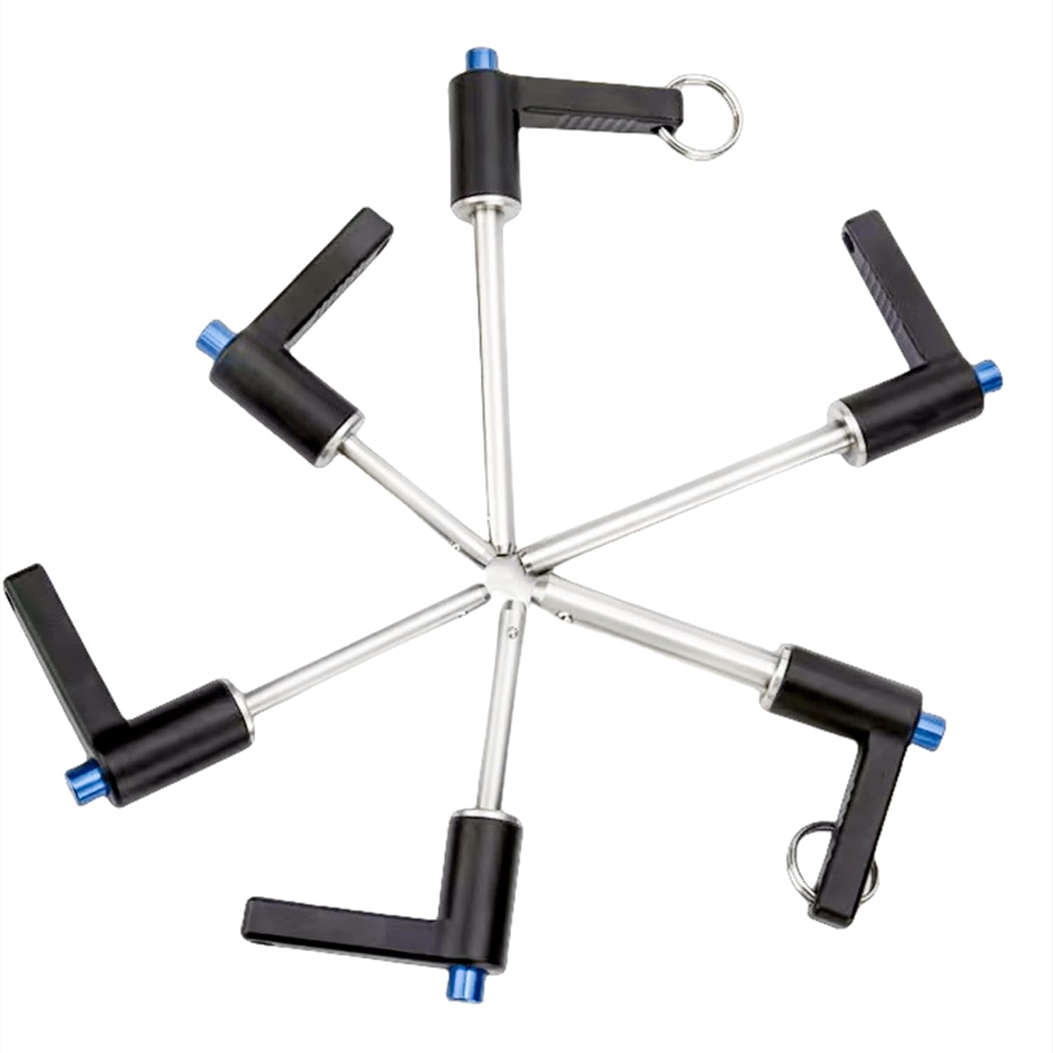 NRC&XRC Stainless Steel Quick Pull Pins Self-Locking with L-Handle Ball Lock Pin/ Push Pin/ Quick Release pin with Lanyard Cable (2, Dia:12mmX60mm Length)