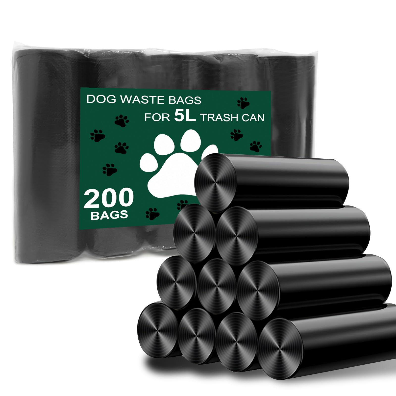 Bolsas de basura para perros, bolsas de basura para perros de 5 litros en el exterior, paquete de 5 bolsas para excrementos de perro, bolsas para excrementos de perro para exteriores, 100