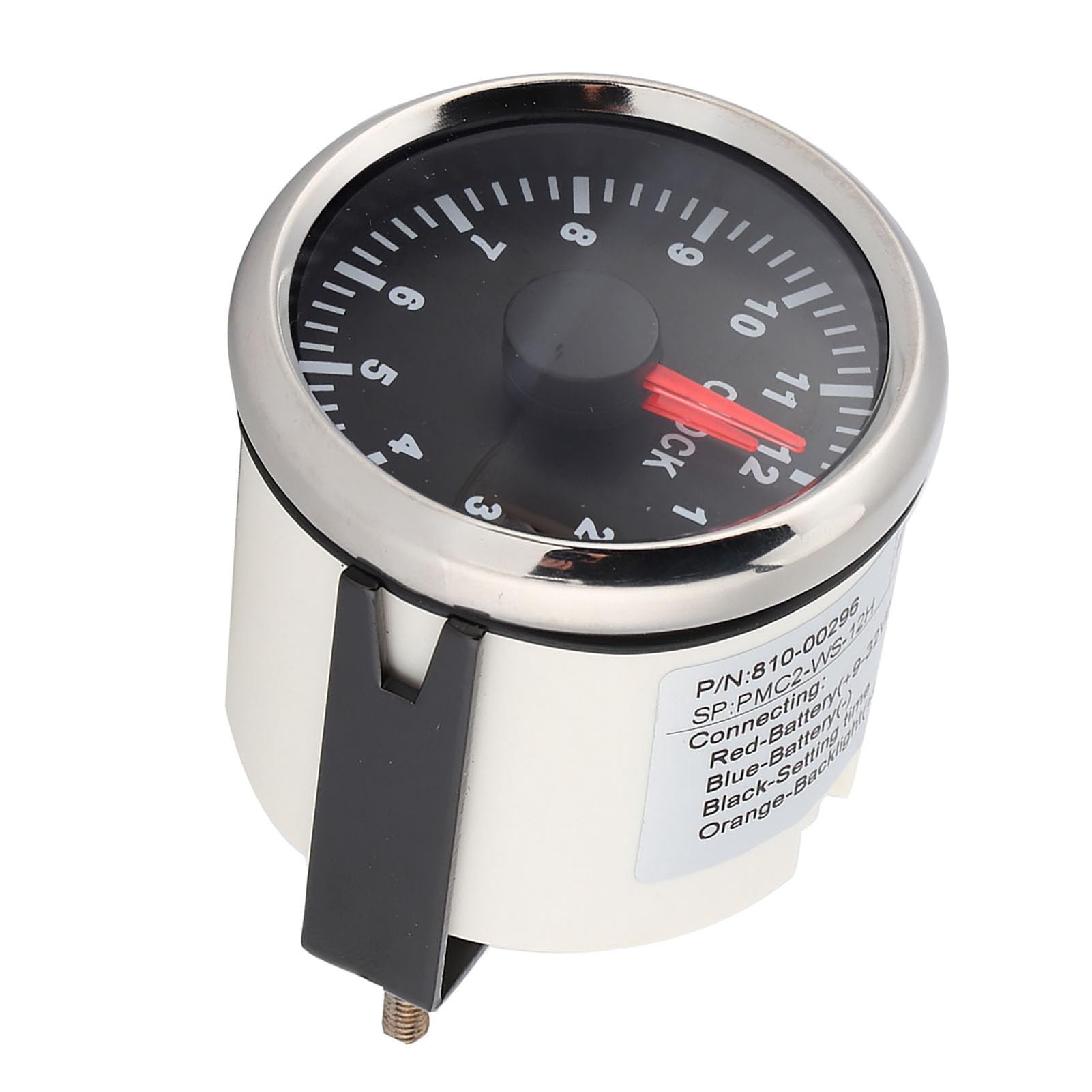 Reloj de Coche Reloj Dial Medidor de Medidor de Horas en el Tablero de Tiempo en el Tablero de 52 Mm Gau 2 Pulgadas 0-12 Horas Panel de Instrumentos Indicadores Pantalla Luz de Fondo Roja