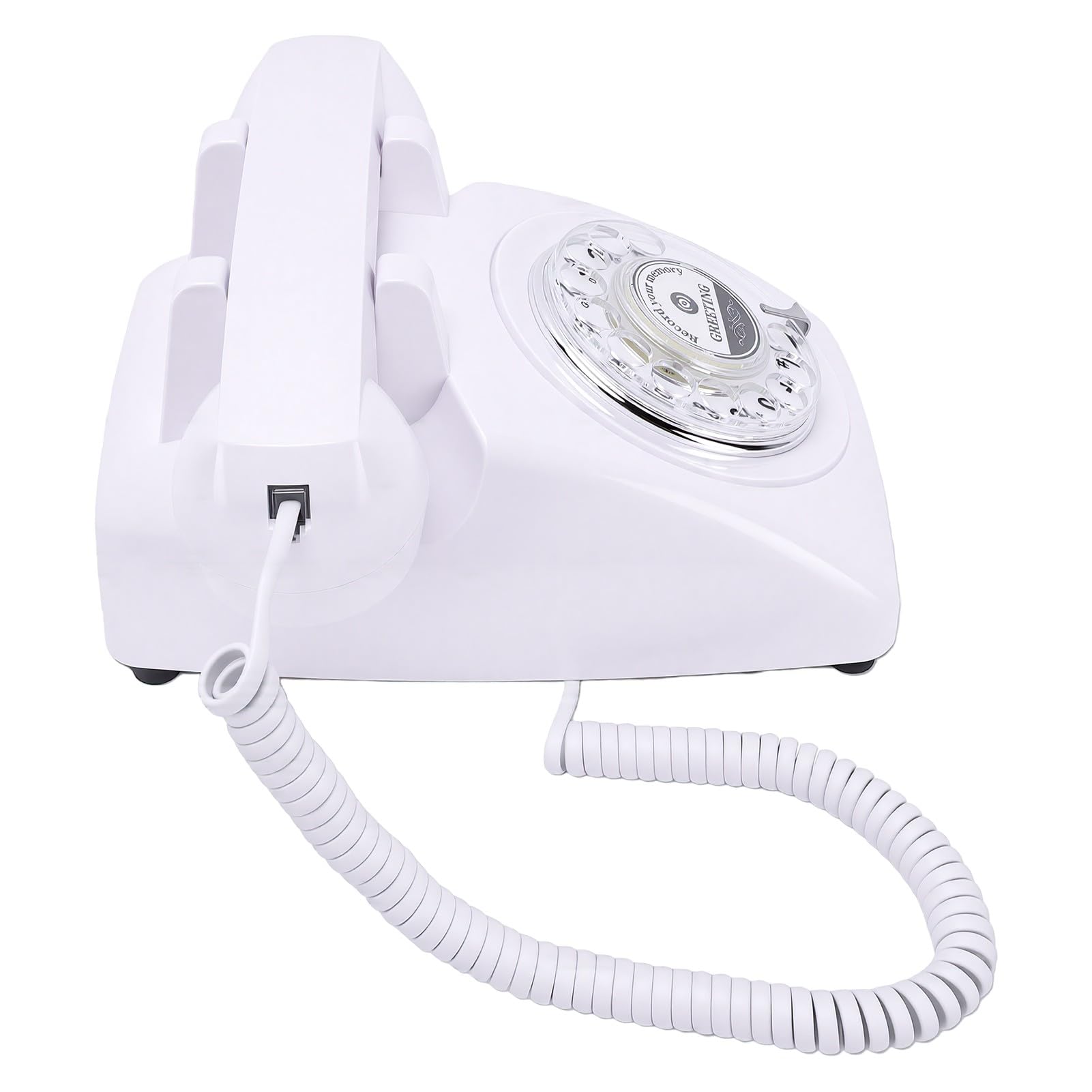 Dpofirs Registratore Vocale per Telefono Rotante Vintage, Telefono per la Registrazione di Messaggi retrò con Auguri Personalizzabili per Il Libro degli Ospiti Sonoro del Matrimonio e Le