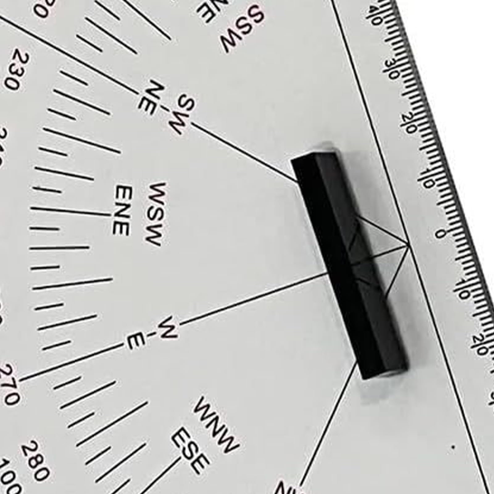 Dreieck-Messlineal, Acryl-Doppellineal mit Architektur- und Schifffahrtsskalen, 30 cm Winkelmesser für die Navigation