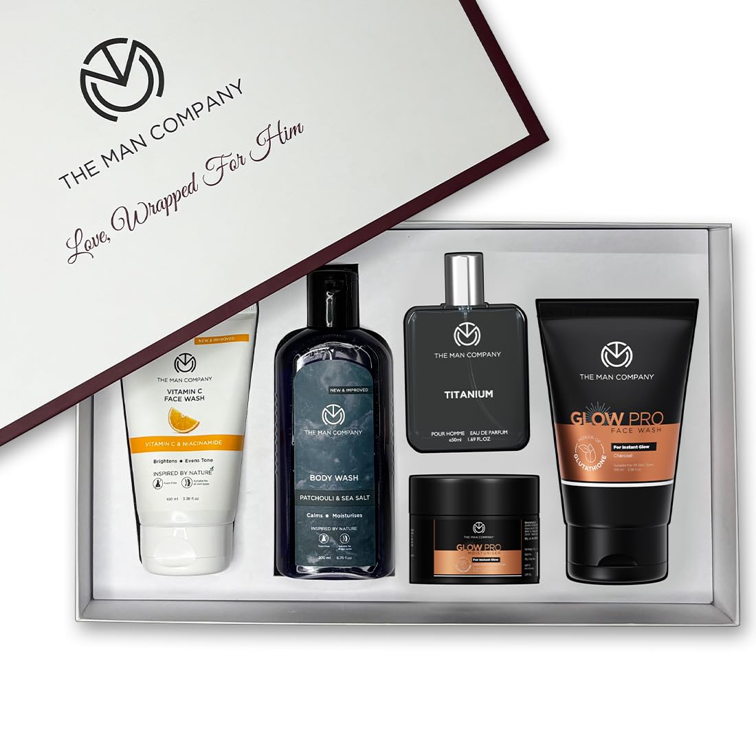 The Man Company Valentine's Special Kit - Unforgettable Him | Premium Men's Grooming Gift Set | Cleanses & Moisturises - Set of 5