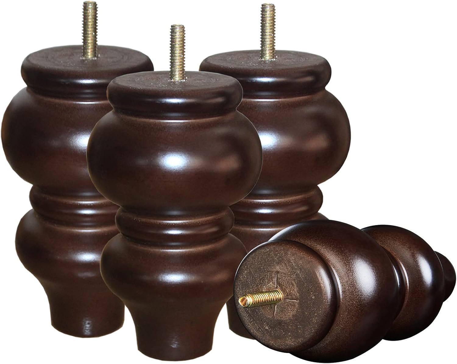 Hxmczx Wood Furniture Legs 5 inch Sofa Legs Pack of 4