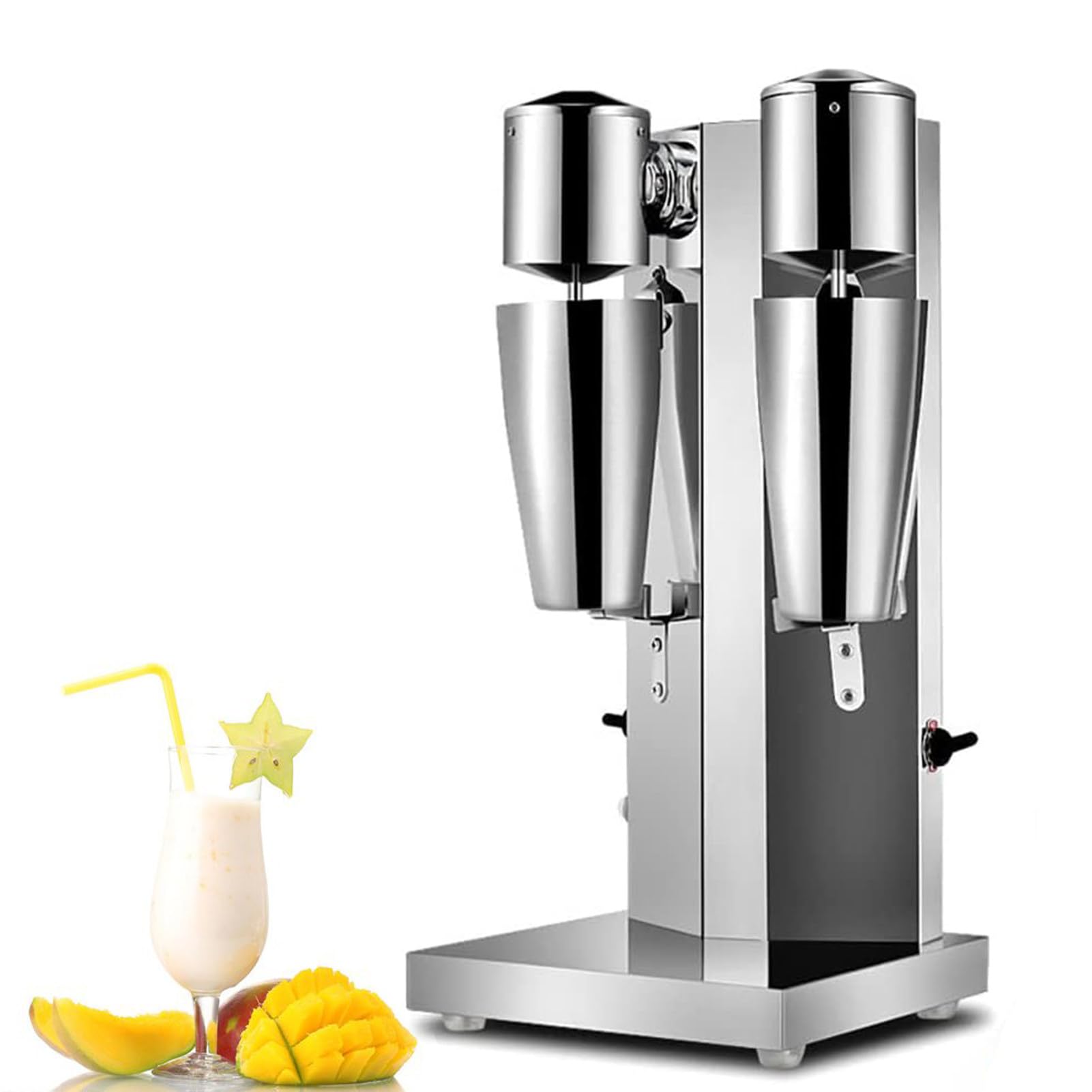 Maszynka do koktajli mlecznych, elektryczny mikser do mleka 18000 RPM, maszyna do milkshaków, mikser do mleka ze stali nierdzewnej, komercyjna maszyna do milkshaków (A DoubleHead)