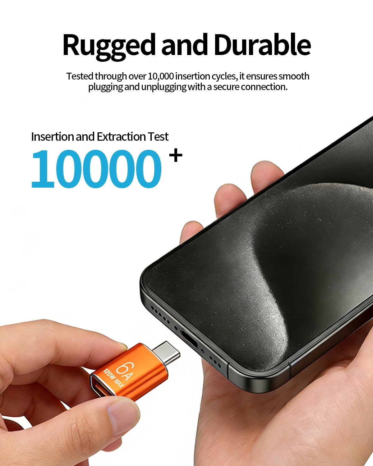BOMIE Paquete de 2 adaptadores USB C a USB, 6 A, 120 W, carga rápida, transferencia de datos de 10 Gbps, USB C macho a USB 3.2 hembra, adaptador OTG para teléfono 15/16/17, almohadilla, M-acBook Pro