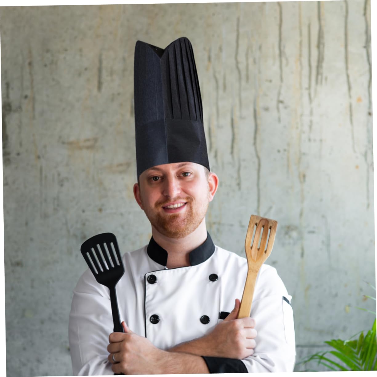 Gatuida Gorro de Chef Desechable 28x30 Cm Ecológico 20 Unidades Material Transpirable Unisex para Cocina Profesional y Restauración
