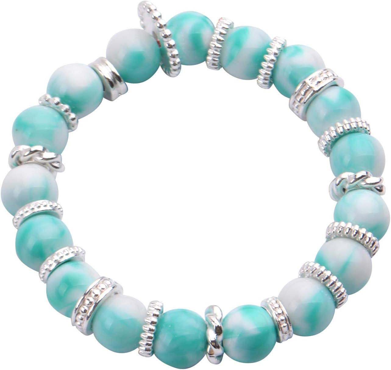 BronaGrand Perline Distanziali Foro Grande 5,5 Mm - 60 Pezzi In Lega Tibettana, Colore Argento Antico, Per Gioielli Fai Da Te