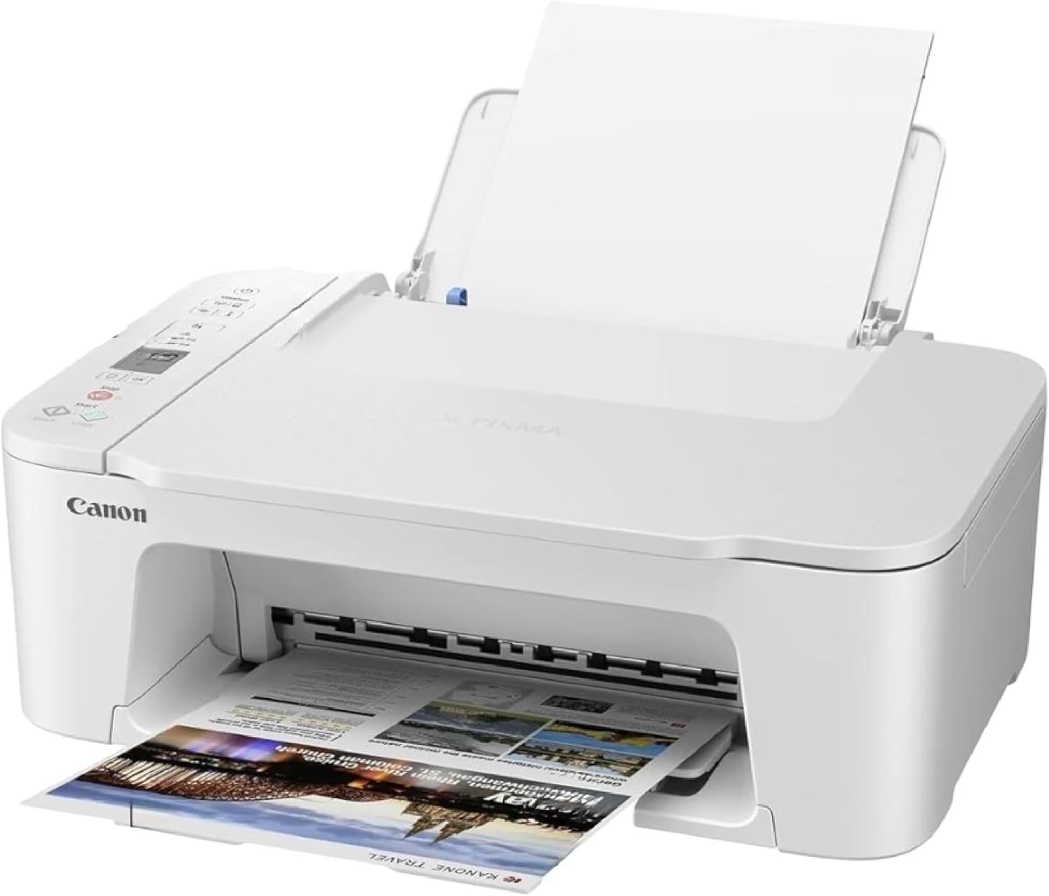 Canon PIXMA TS37 22 Wireless Color Inkjet All-in-One Printer - Print Copy Scan - Mobile Printing - Print Up to 7.7 ipm - Up to 60 Sheets Capacity - 1.5"" LCD - Wi-Fi (2.4/5 GHz) + HDMI Cable, White