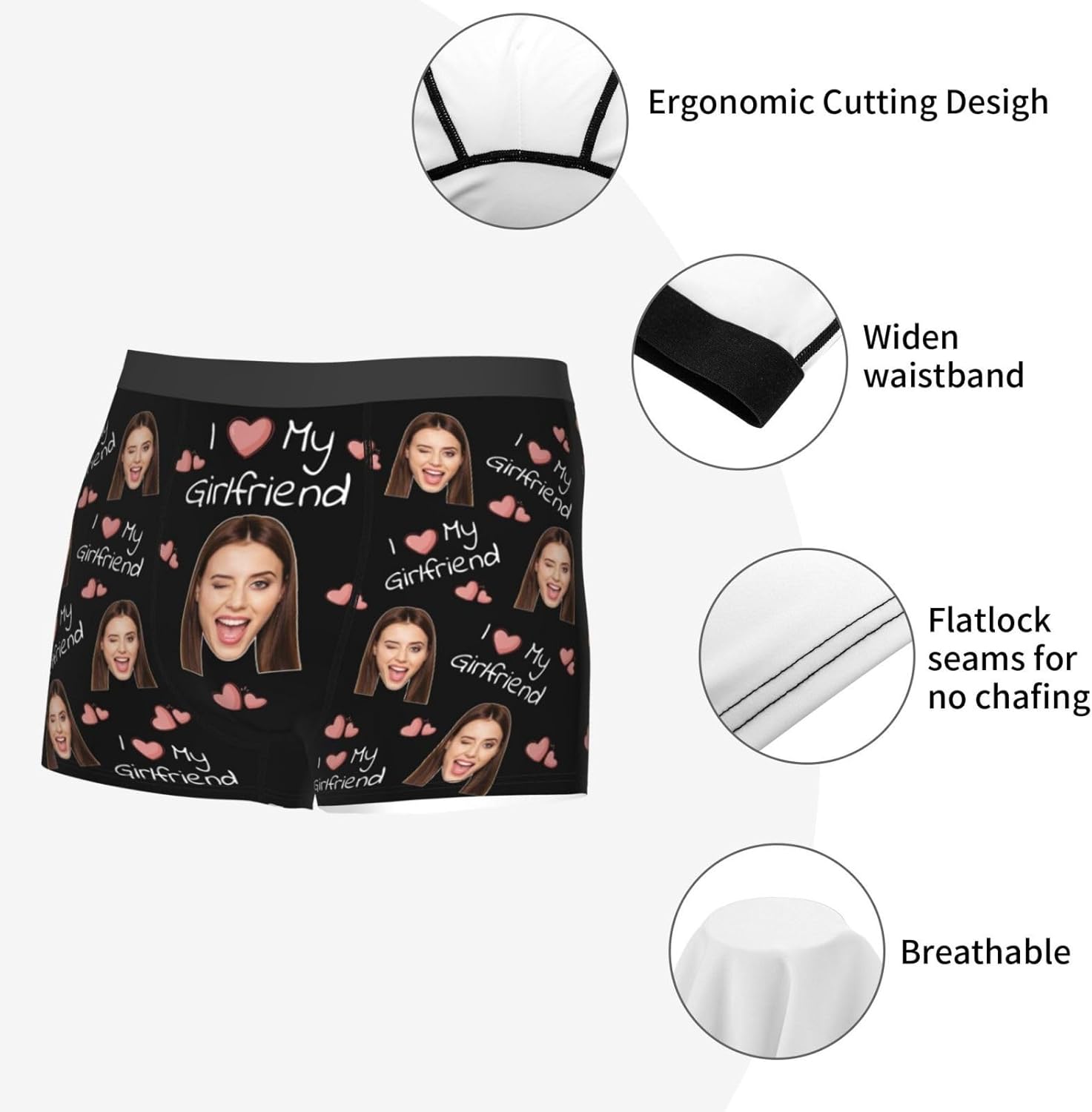 Custom Face Boxers for Men Personalized Underwear with Photo Faces Customized Briefs Gifts for Boyfriend Husband - Image 4
