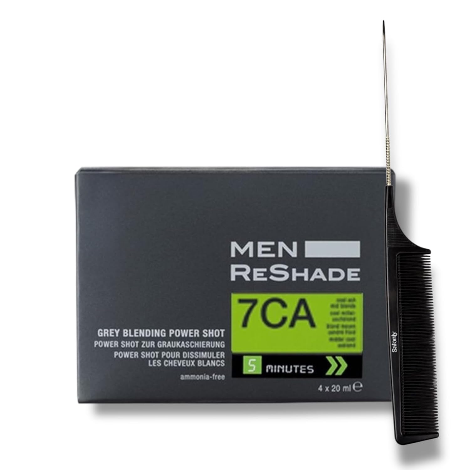 Men Reshade Grey Blending Power Shot + Salonly Comb (2pc Bundle) (7CA – Cool Medium Blonde)