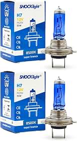 Par lâmpada Halógena Super Branca 8500k H7 55w Shocklight