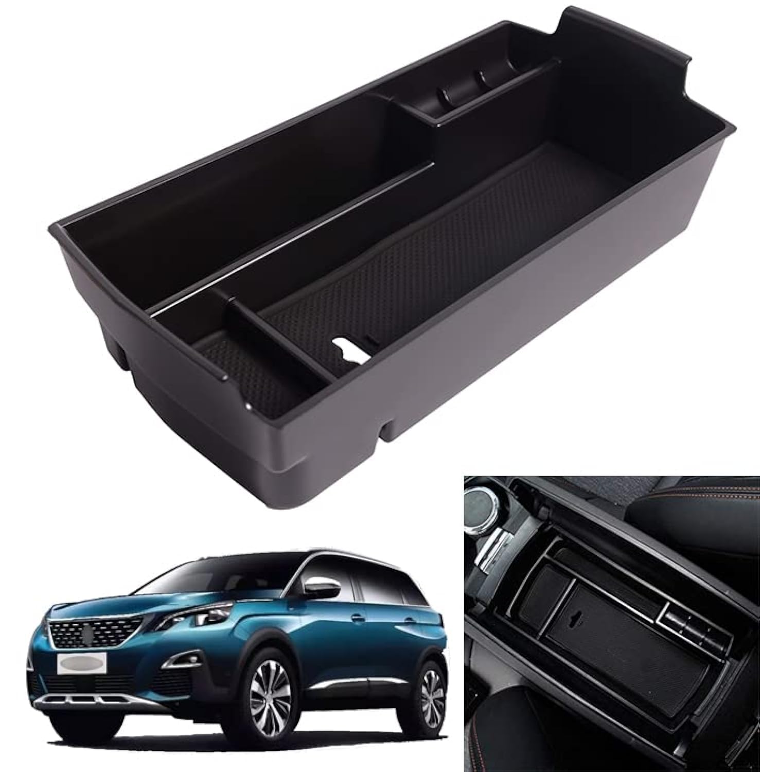 Storage Box Organizer Holder Centre Console Armrest Glove Box for 3008 5008 GT SUV 2016-2024/ C5 aircross 2018-2024 / DS7 Crossback 2017-2024