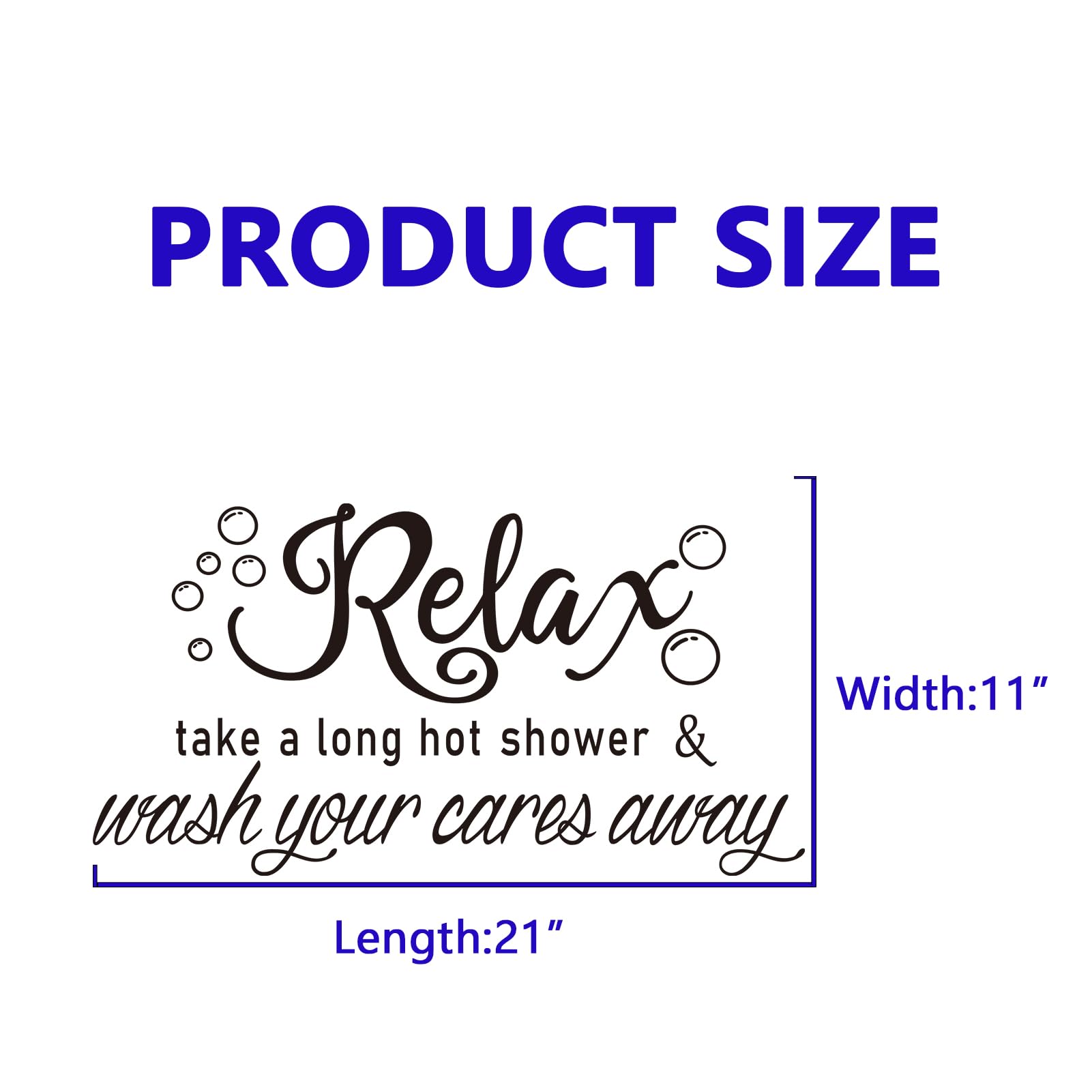 Inspirational Bathroom Quotes Wall Decals: Home Shower Vinyl Art Family Wall Stickers - Relax Shower 28.6" X 15" - Image 4