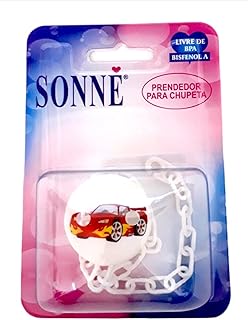 Prendedor Para Chupeta Boton Camaro Correntinha Br, Sonne, Branco