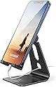 Lomicall スマホ スタンド アルミ ホルダー 角度調整 : 携帯 卓上 横 縦 スマフォスタンド アイフォン デスク 置き台 アイフォン アンドロイド, iPhone 15 14 plus pro promax 13 mini 12 11 プロ マックス XS XR 8 7 6 5 se 第三世代, Huawei p20 p30 lite, Xperia, android対応 黒 ブラック