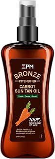 Carrot Sun Tanning Oil Spray - Tan Intensifier for Medium-Deep Glow, Natural Moisturizing Oils, Vegan Cruelty-Free SPF 0, 8oz